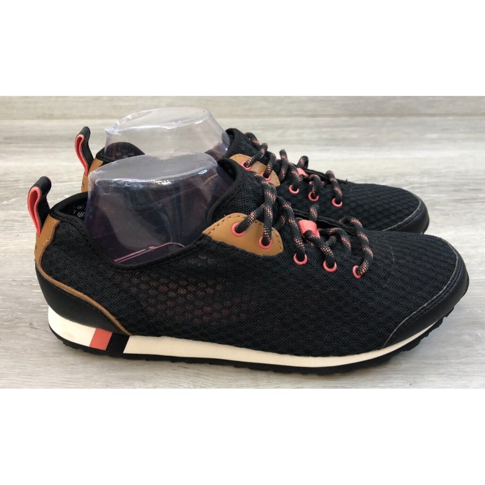Clarks Women's Black Athletic Sneakers with Tan and Coral Accents